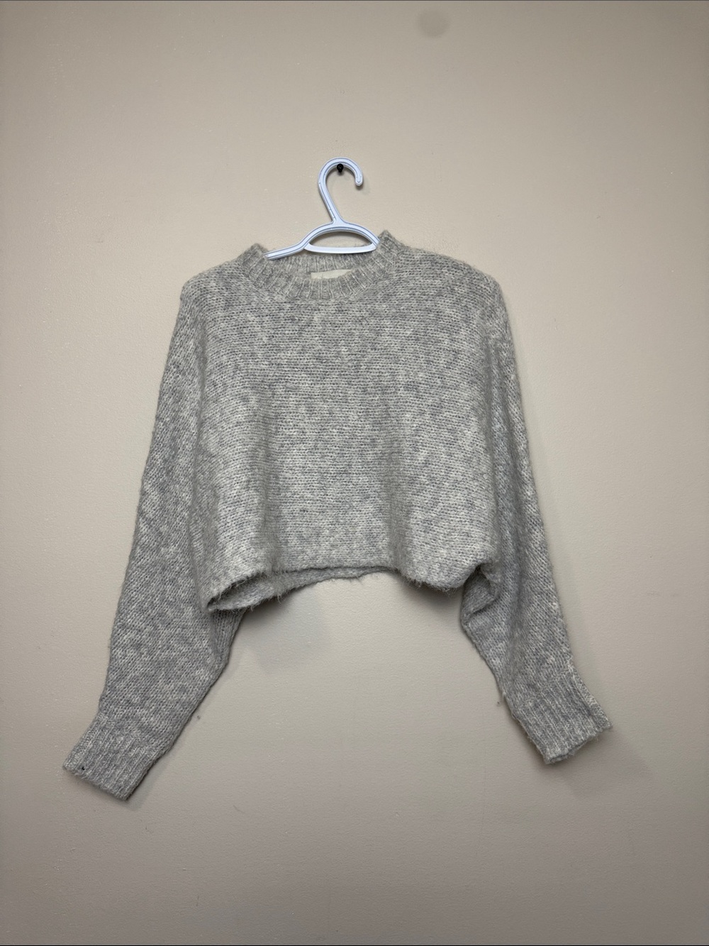 Wilfred free Heather Gray Cropped Crewneck Sweater size S